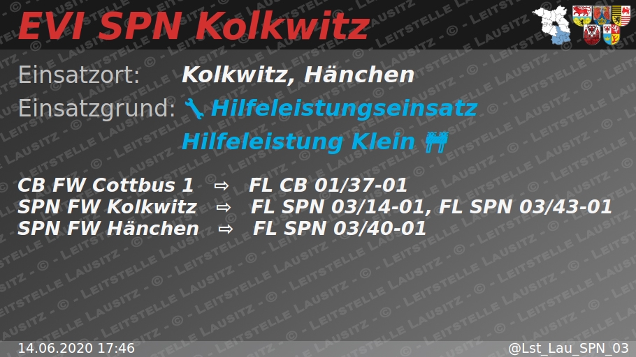 Einsatzvorinformation der LEitstelle LAusitz