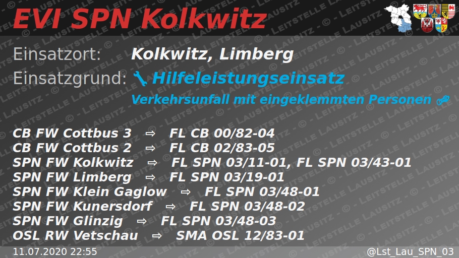 Einsatzvorabinformation der Leitstelle Lausitz bei twitter