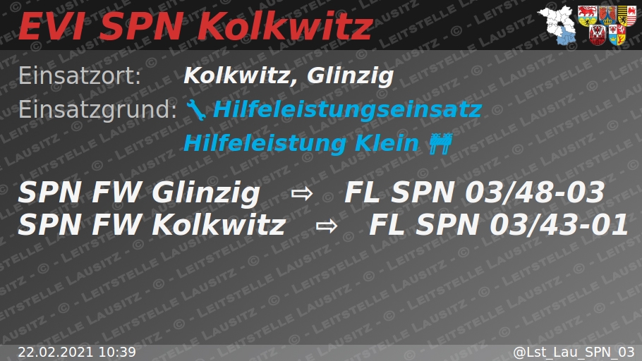 Einsatzvorinformation der Leitstelle Lausitz bei Twitter