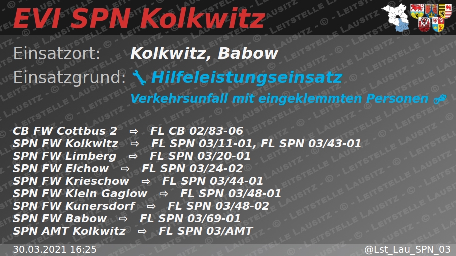 Einsatzvorinformation der Leitstelle Lausitz bei twitter