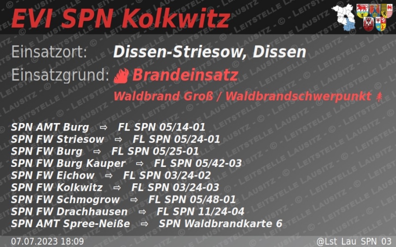 Einsatzvorinformation der Leitstelle Lausitz bei Twitter