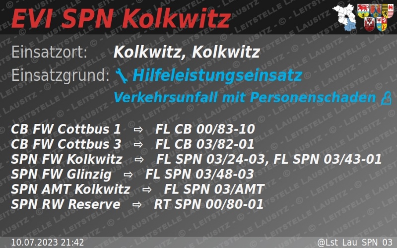 Einsatzvorinformation der Leitstelle Lausitz bei Twitter