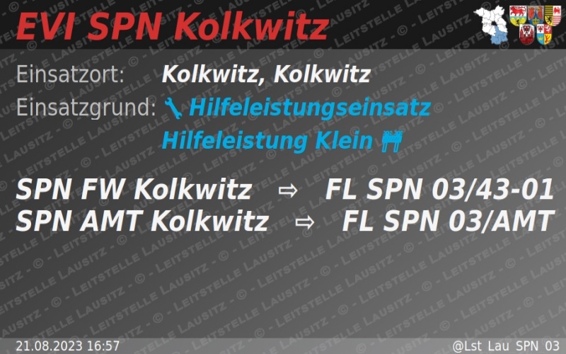 Einsatzvorinformation der Leitstelle Lausitz bei Twitter